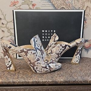 White House Black Market Snakeskin Pattern Mules